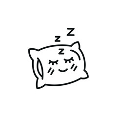Sleepy Pillow Face icon. Simple sleepy pillow face icon for social media, app, and web design. Vector illustration.