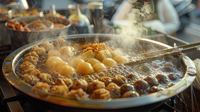 Korean oden and toppogi representative of street food