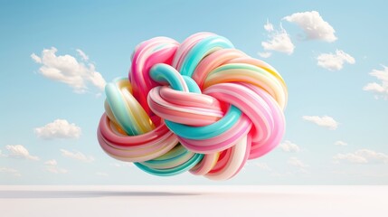 Vibrant Balloon Savanna: Colorful Nature Art with Expansive Landscape and Copy Space, generative Ai