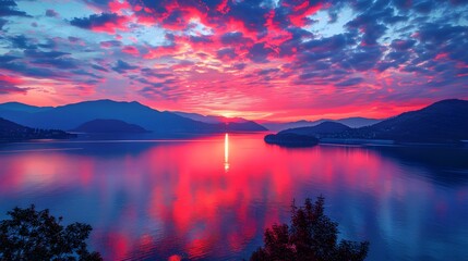 Scenic view of sunrise from the sea