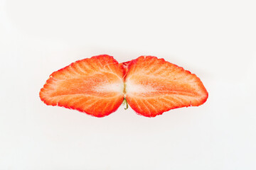 Fresh strawberries on white background