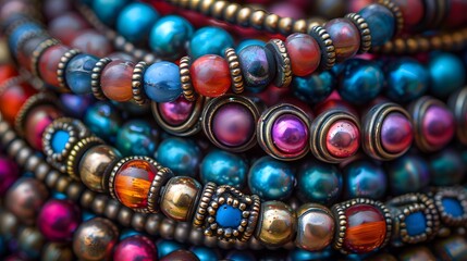 Different and beautiful jewelry sets on the table