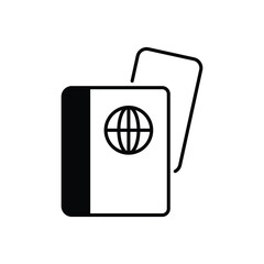 Passport icon design with white background stock illustration