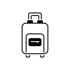 Luggage icon design with white background stock illustration