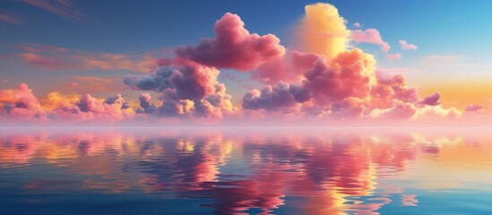 Naklejka premium Peaceful Sunset Over Calm Water