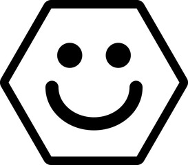 smiley face hexagon icon