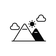 Mountain icon design with white background stock illustration