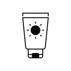 Suncream icon design with white background stock illustration