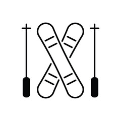 Skiing icon design with white background stock illustration