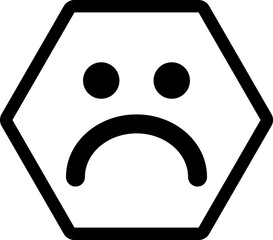 frowny face hexagon icon