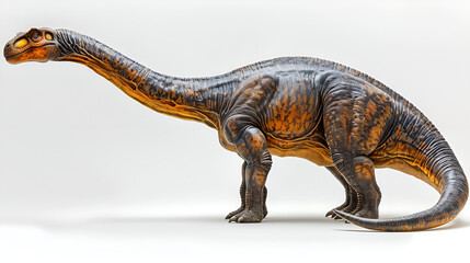 Obraz premium This digitally created image features a long-necked dinosaur, rendered in fine detail with a brown, textured hide; a representation of prehistoric life brought to modern viewers