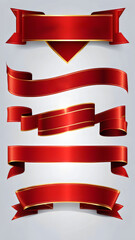 set of red and gold ribbons