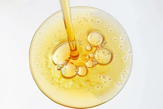 Macro Shot: Transparent Serum Mixed with Oil on Face Pad &ndash; Beauty Skincare