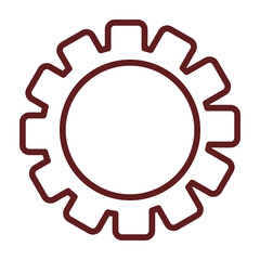 Settings Vector Line Maroon Icon Design 
