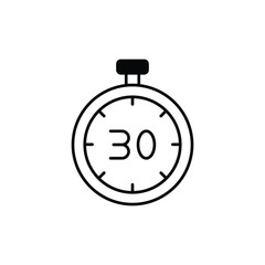 30 Seconds icon design with white background stock illustration