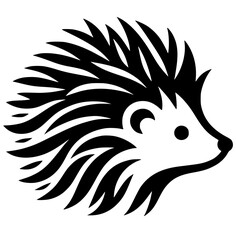 Hedgehog head logo silhouette