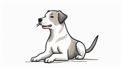 Obraz premium a simple line drawing of a dog sitting with its arms out