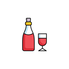 Wine icon design with white background stock illustration
