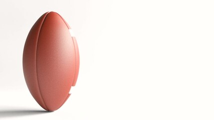 Rotating American football ball on white background, Seamless Loop video - Powered by Adobe