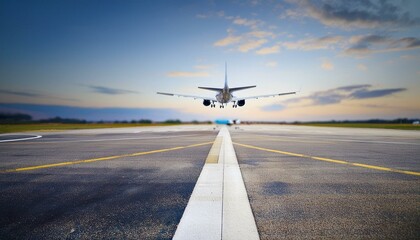 비행기가 날아다니는 공항 활주로