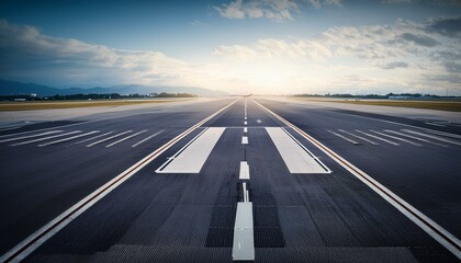 비행기가 날아다니는 공항 활주로