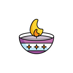 Diwali icon design with white background stock illustration