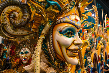 Fototapeta premium Rio de Janeiro Carnival with sambodromos, dances and lots of partying in Brazil