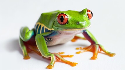 Obraz premium Red-eye tree frog Agalychnis callidryas isolated on white background.