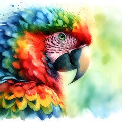 Obraz premium Watercolor picture of colorful macaw parrot