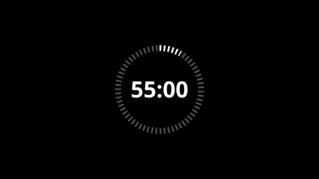 Rounded circle countdown timer one hour animation from 60 minutes to 0 seconds, Rounded circle 60 minutes countdown, Countdown timer, Countdown video