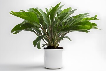 Hawaiian ti plant in pot plain background, Ai generated