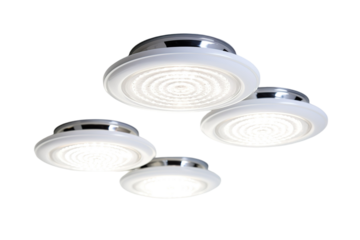 A Cluster of Modern Recessed Ceiling Lights Cast a Bright Glow in a Contemporary Space on a Clear PNG or White Background.