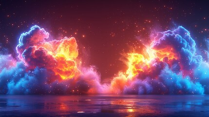 Explosive Visuals: Bright Explosion and Smoke Effect for Creative Projects