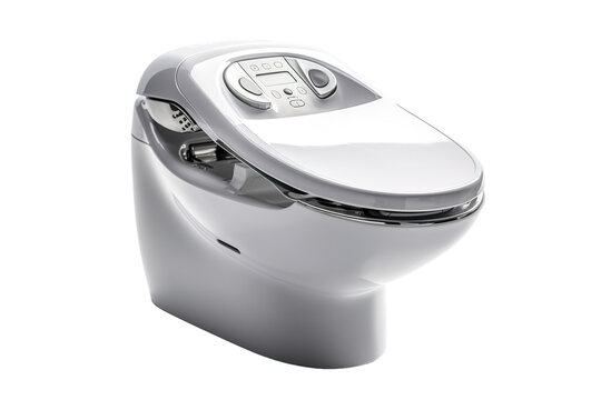 A Modern White Toilet With Sleek Design and Advanced Features on a Clear PNG or White Background.