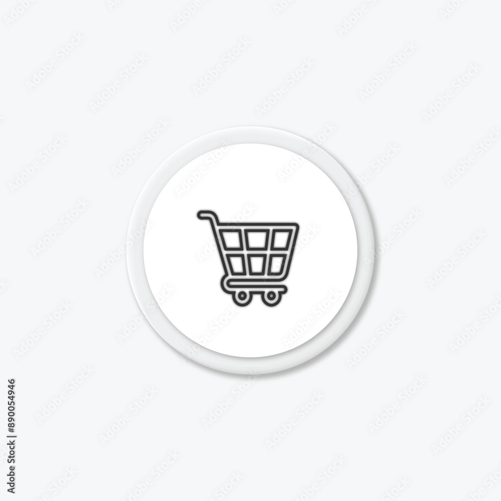Canvas Prints trolley icon. 3d button with circles. vector illustration