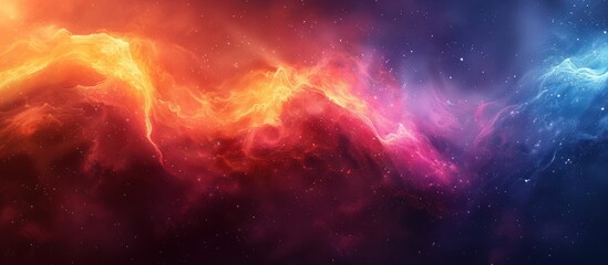 Cosmic Nebula with Fiery and Icy Hues