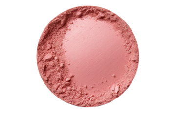 A Soft Rose Blush Swirl in a Compact on a Clear PNG or White Background.