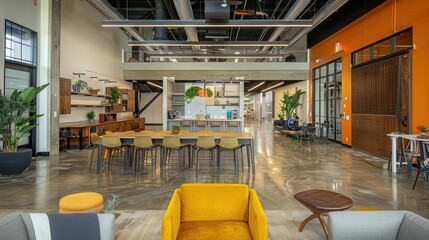 Charitable startup venture, inventive minds, modern creative space