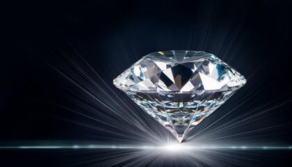 Shining diamond and silver black background 