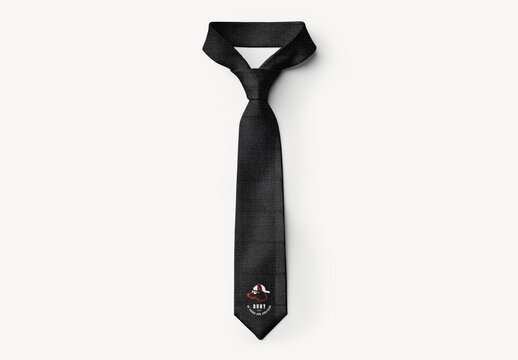 Apparel Flatlay Necktie Mockup With Generative AI
