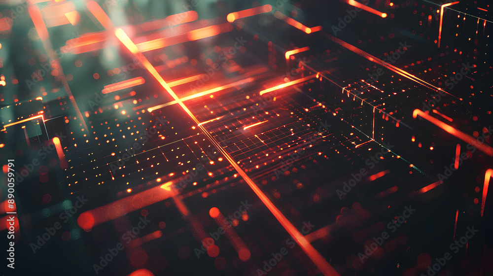Wall mural abstract futuristic data computer technology business background