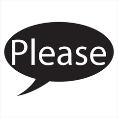 Please Speech Bubble . isolated on White Background. . vector illustration. EPS 10/AI