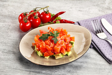 Tartar with salmon and avocado