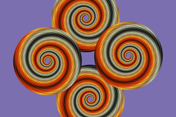 Gradient spiral background, four premium spiral vortex circles with attractive colors