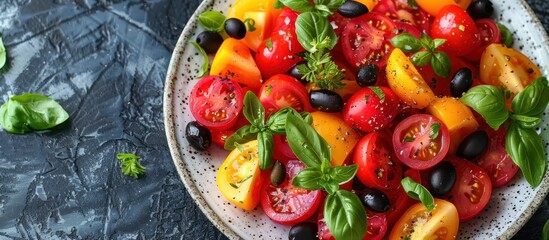 Fresh Tomato and Basil Salad with Olives