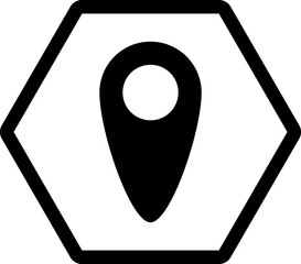 location hexagon icon inverse