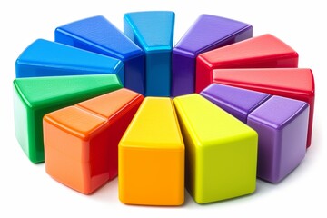Obraz premium Colorful Circular Bar Chart with Segmented Sections in Vibrant Hues