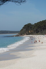 Beach day on a hot sunny summer day 