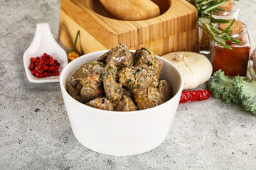Chicken liver in cream sauce