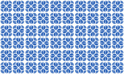 Obraz premium seamless pattern with flowers, seamless pattern with blue and white flowers, light blue flower on block of blue background background design for fabric print, ceramic Japanese style checkerboard